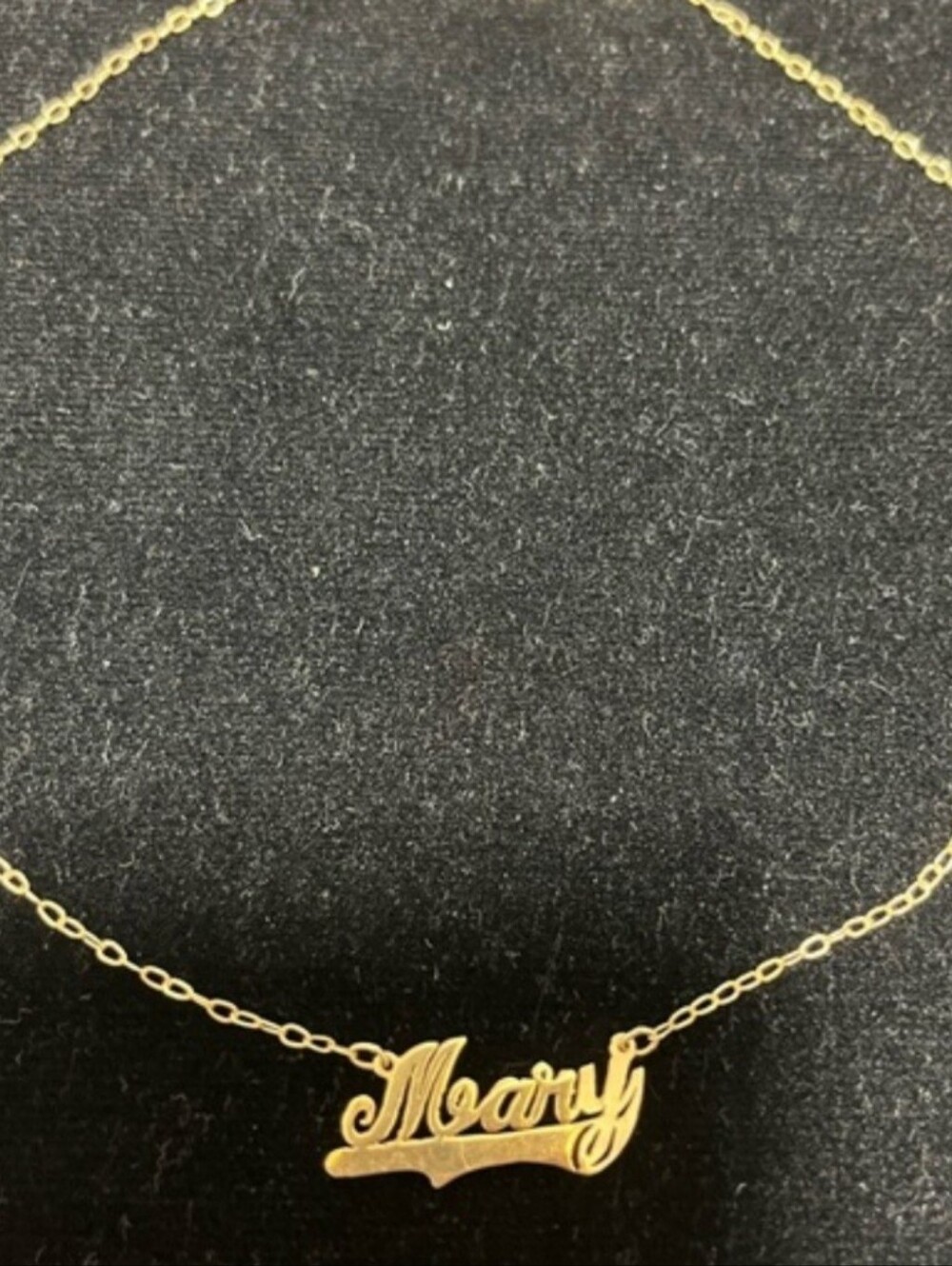 Mary Script Nameplate Necklace 10k Yellow  gold